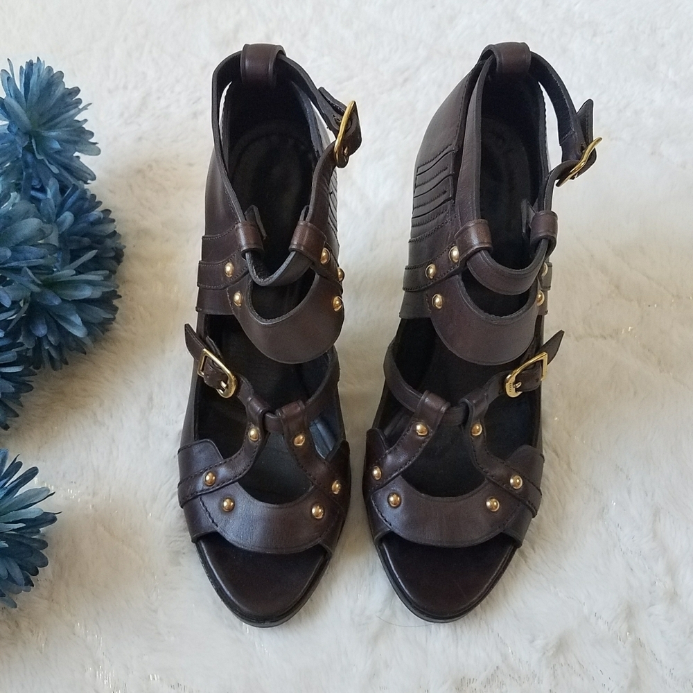 Authentic Gucci Studded Leather Heels_flawed - image 2